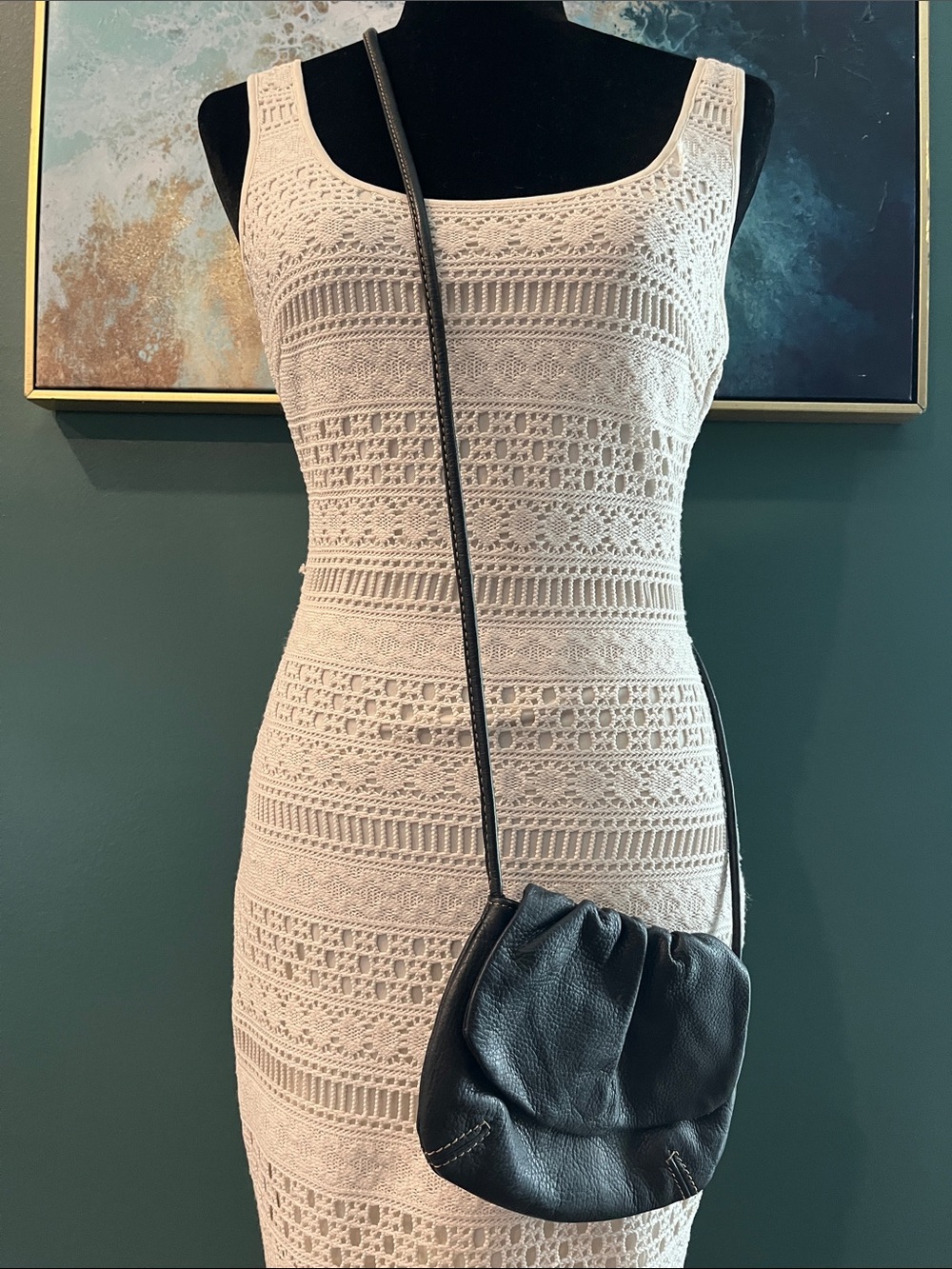 Pleated Leather Fossil Crossbag